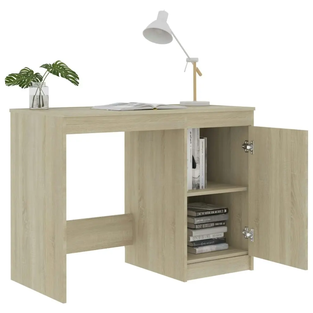 Desk Sonoma Oak 100x50x76 cm Engineered Wood 801799