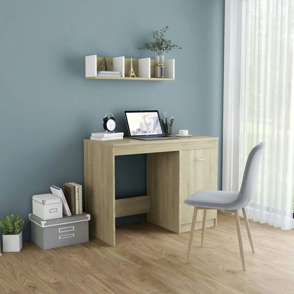 Desk Sonoma Oak 100x50x76 cm Engineered Wood 801799