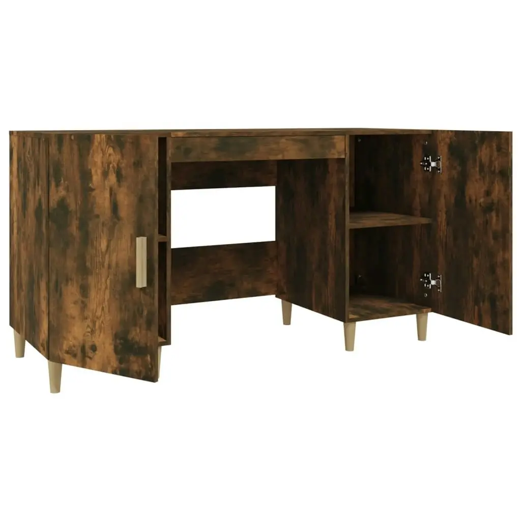 Desk Smoked Oak 140x50x75 cm Engineered Wood 817549