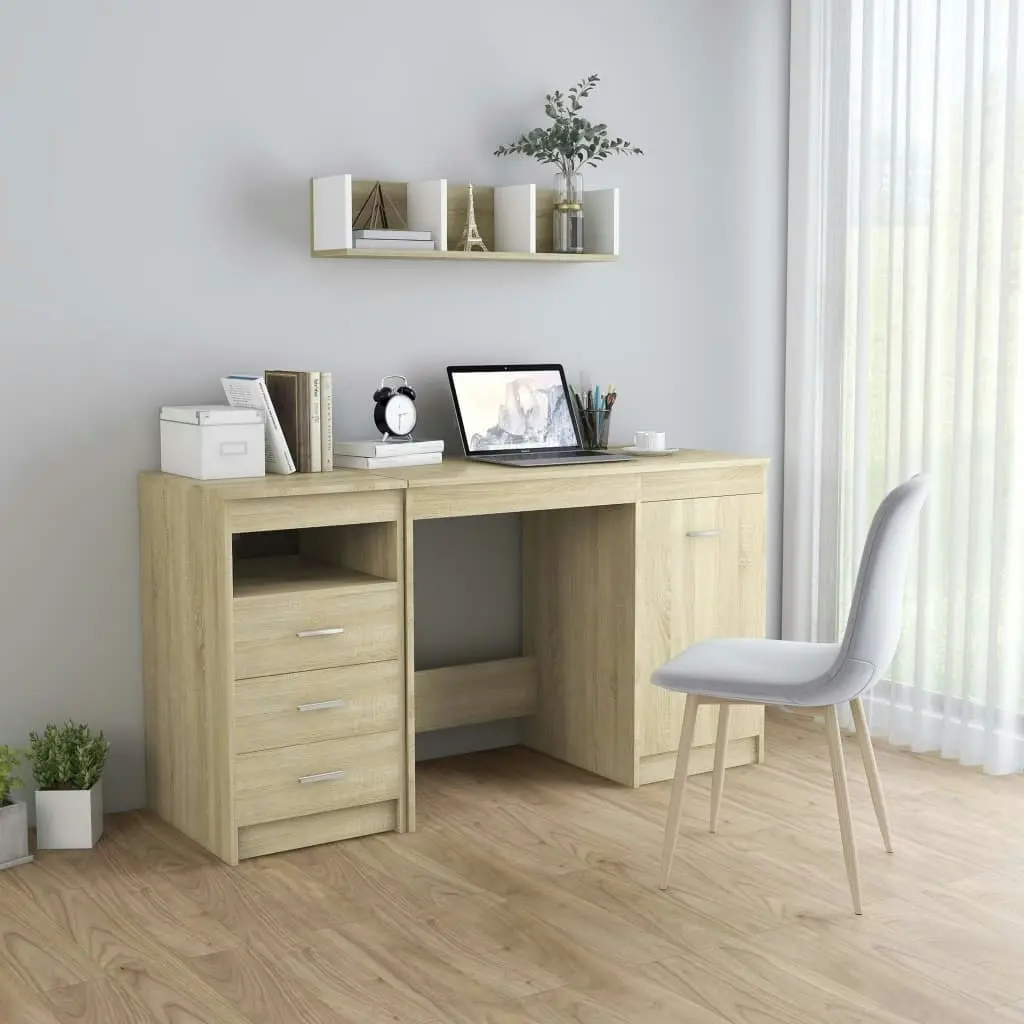 Desk Sonoma Oak 140x50x76 cm Engineered Wood 3054783