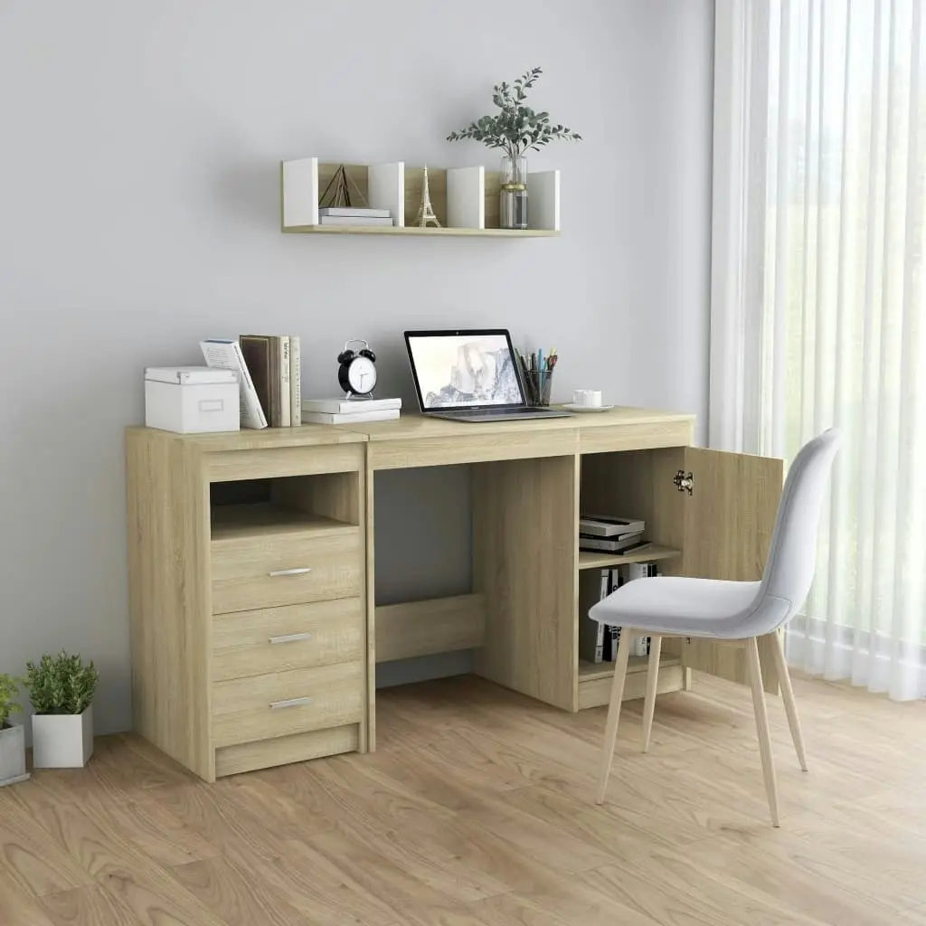 Desk Sonoma Oak 140x50x76 cm Engineered Wood 3054783