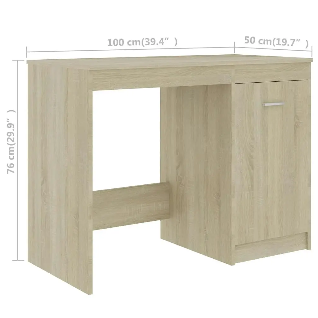 Desk Sonoma Oak 140x50x76 cm Engineered Wood 3054783