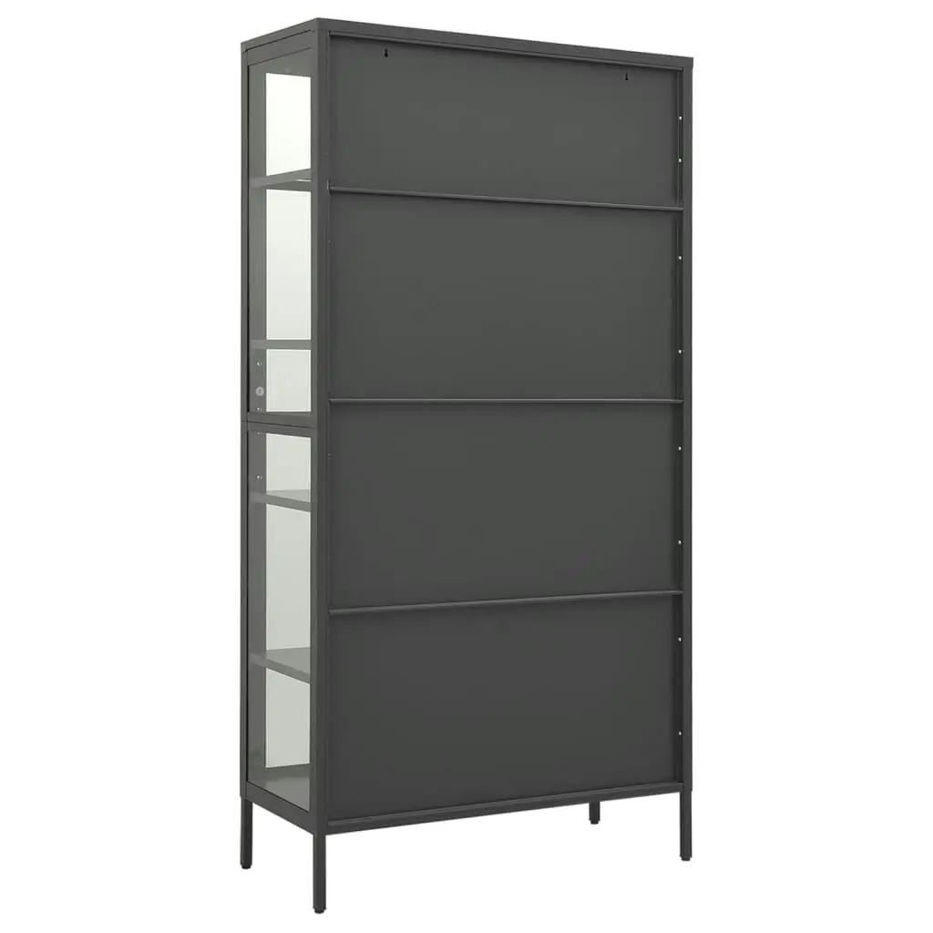 Display Cabinet Anthracite 90x40x180 cm Steel and Tempered Glass 336081