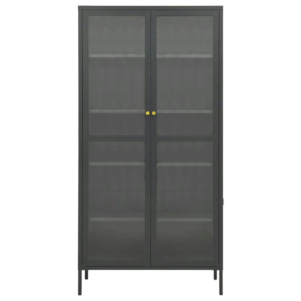 Display Cabinet Anthracite 90x40x180 cm Steel and Tempered Glass 336081