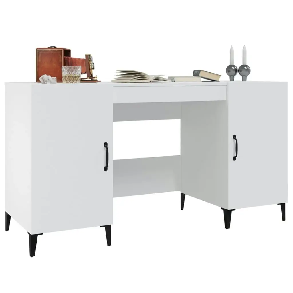 Desk White 140x50x75 cm Engineered Wood 812771