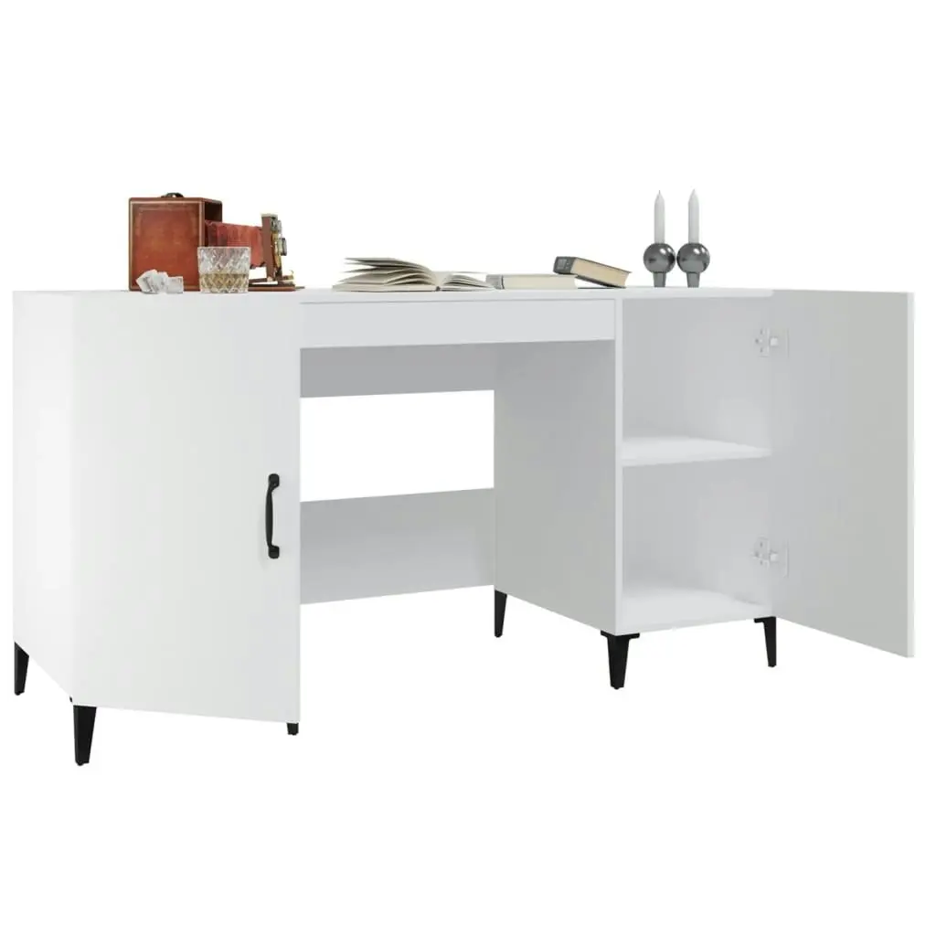 Desk White 140x50x75 cm Engineered Wood 812771