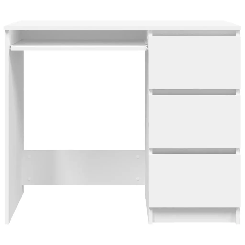 Desk White 90x45x76 cm Engineered Wood 801373