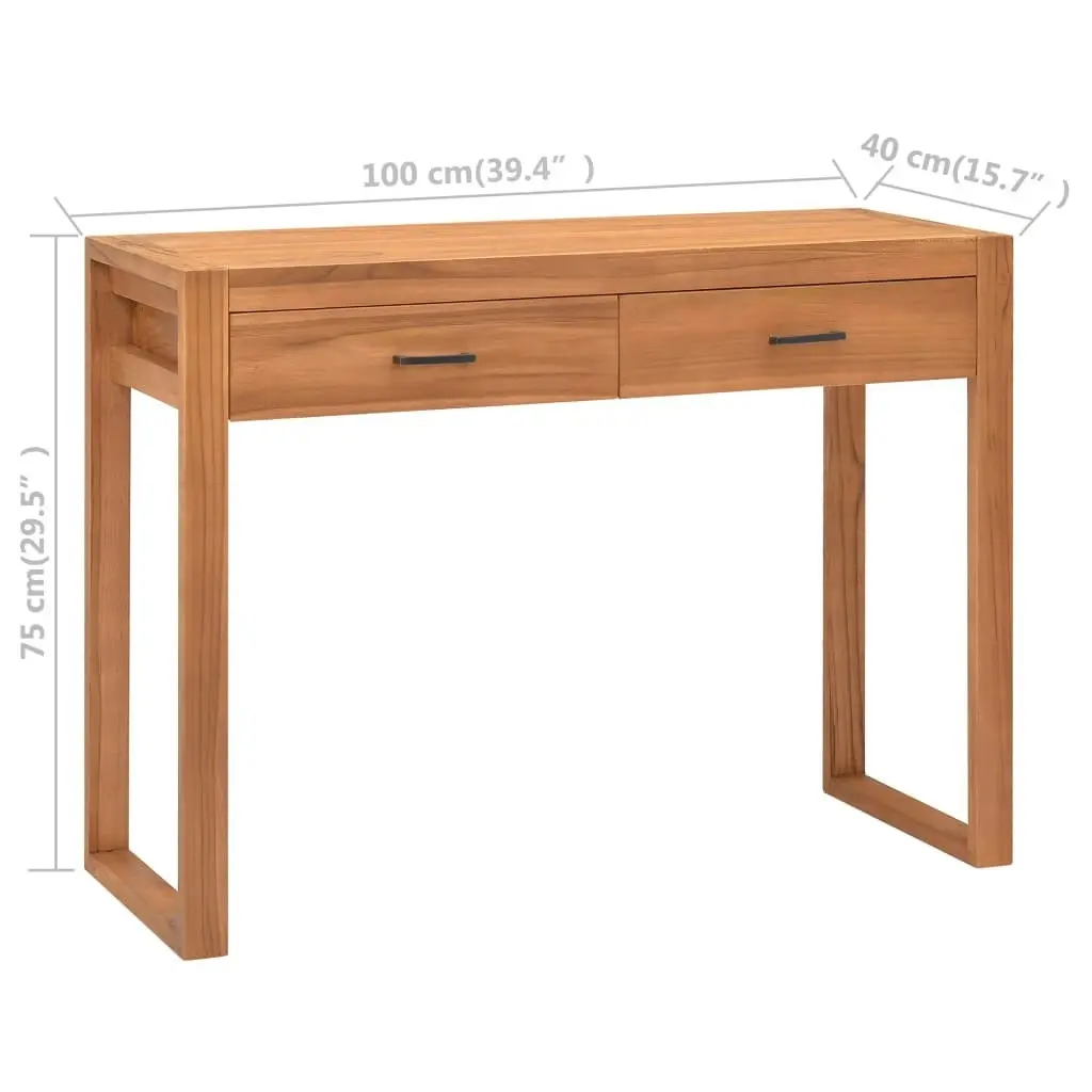 Desk with 2 Drawers 100x40x75 cm Teak Wood 325270