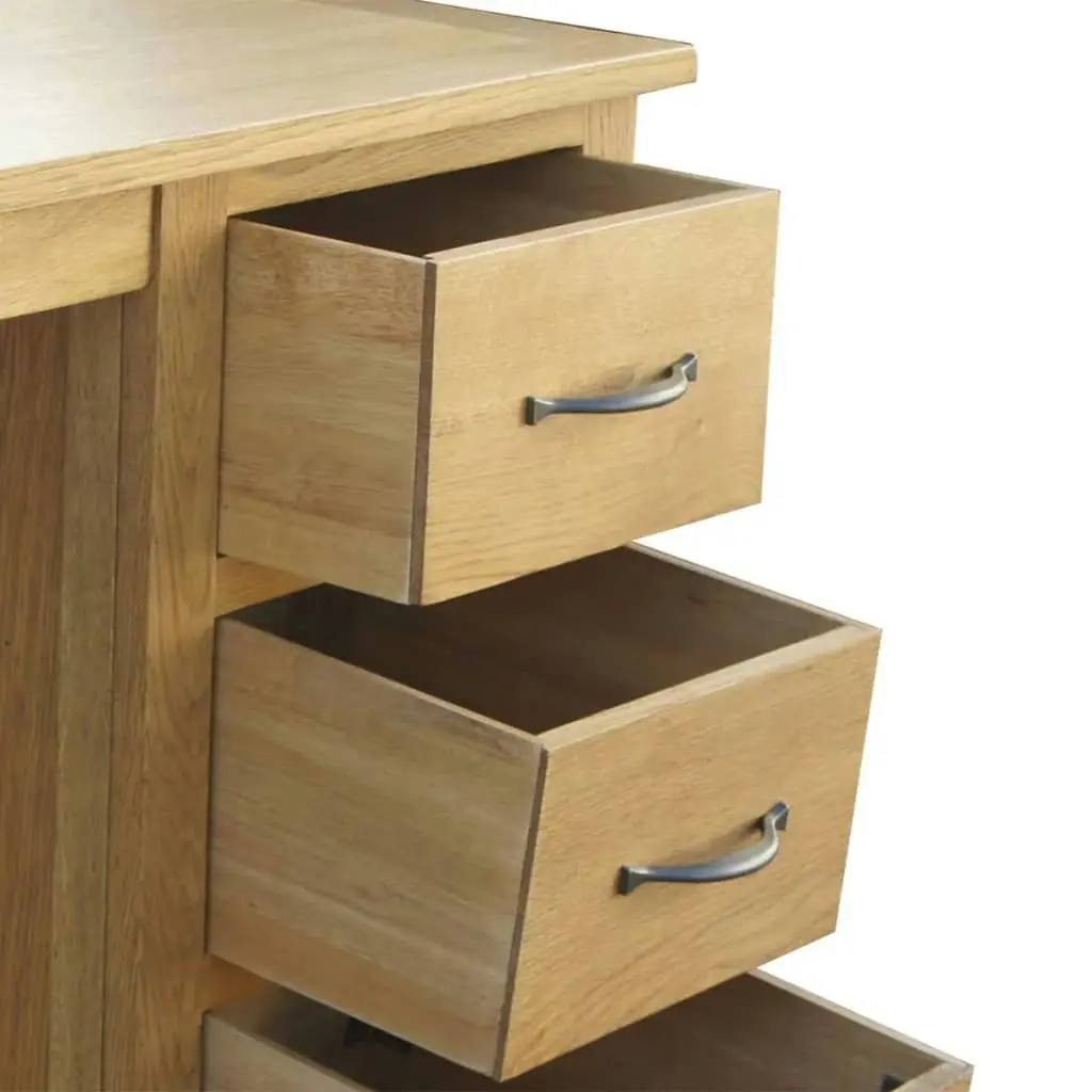 Desk with 3 Drawers 106x40x75 cm Solid Oak Wood 242743