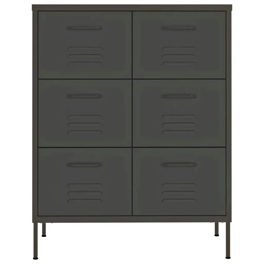 Drawer Cabinet Anthracite 80x35x101.5 cm Steel 336150