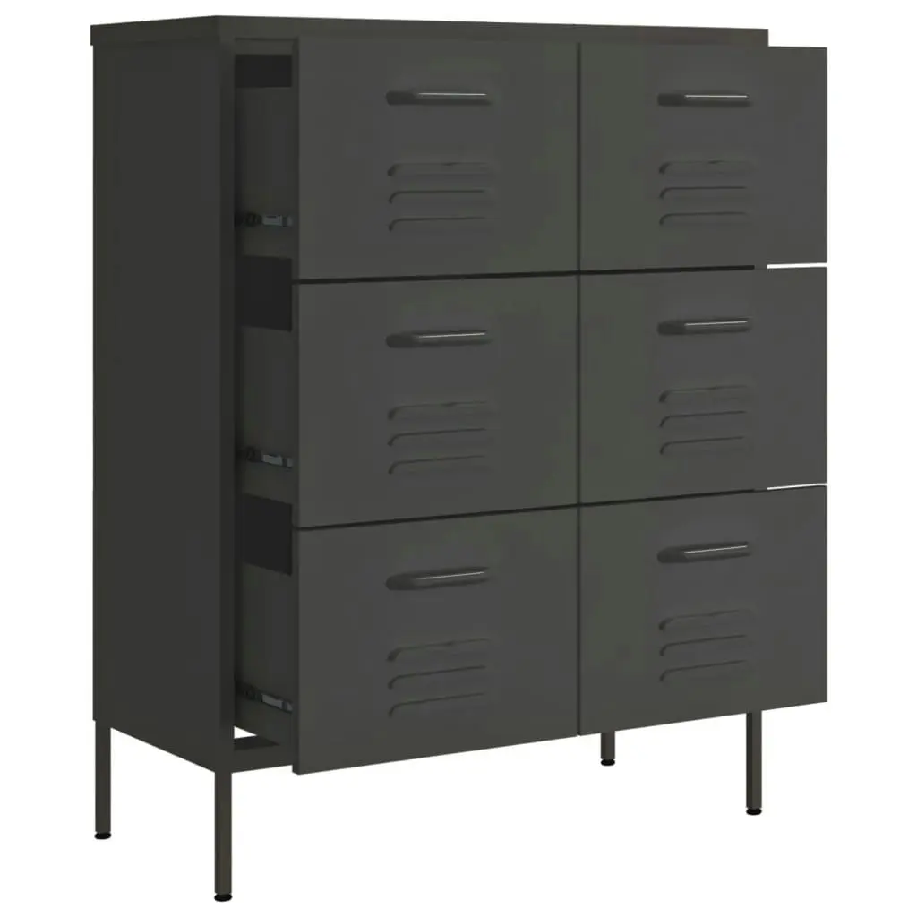 Drawer Cabinet Anthracite 80x35x101.5 cm Steel 336150