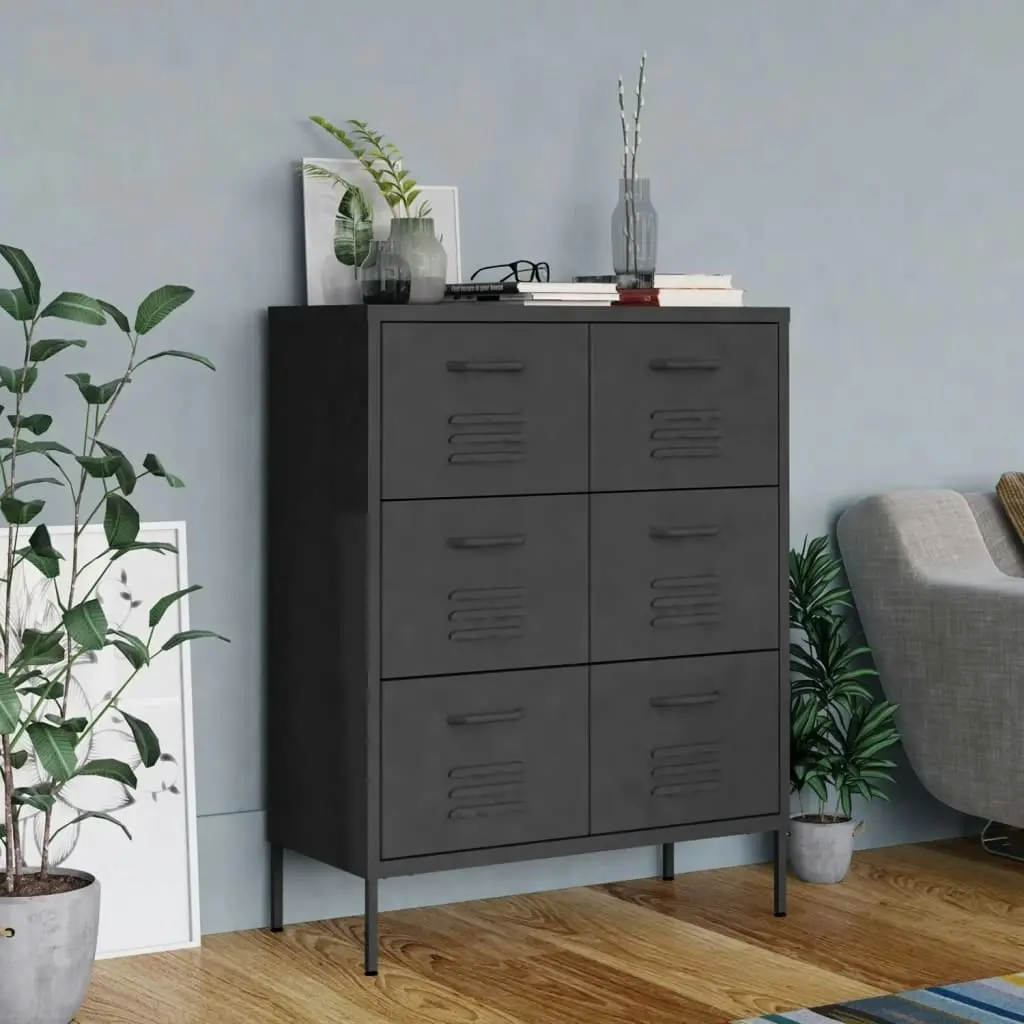 Drawer Cabinet Anthracite 80x35x101.5 cm Steel 336150