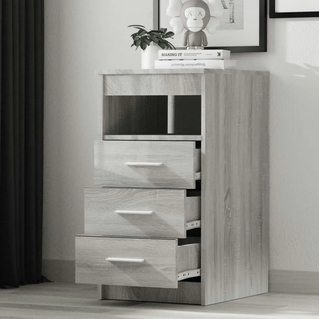 Drawer Cabinet Grey Sonoma 40x50x76 cm Engineered Wood 815094