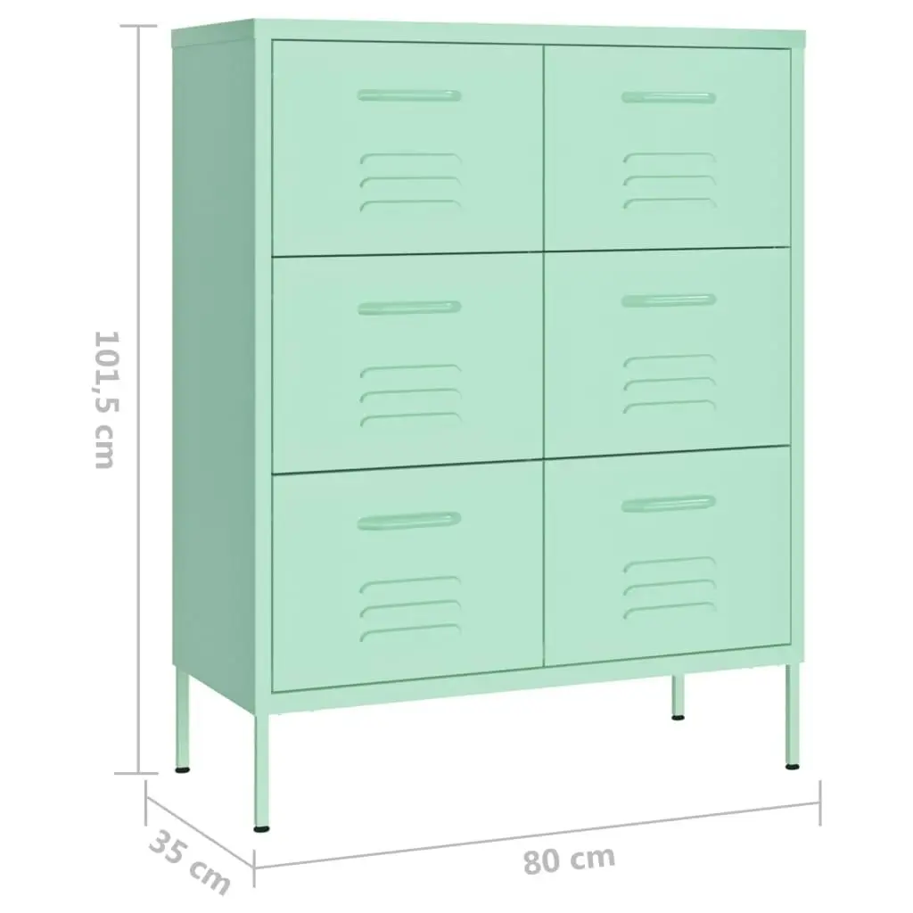 Drawer Cabinet Mint 80x35x101.5 cm Steel 336149