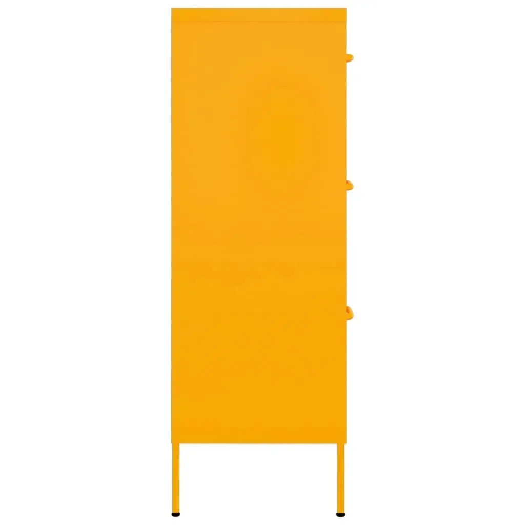 Drawer Cabinet Mustard Yellow 80x35x101.5 cm Steel 336146