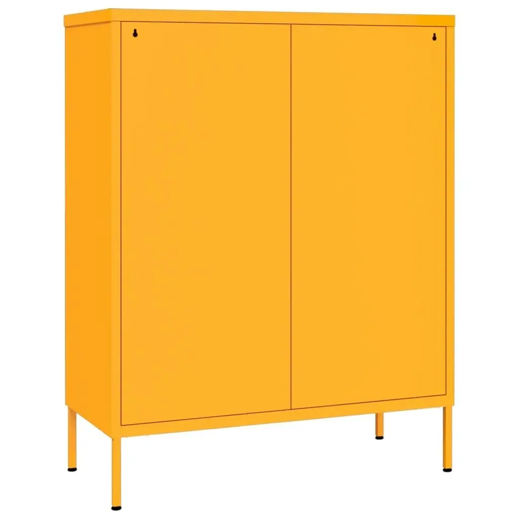 Drawer Cabinet Mustard Yellow 80x35x101.5 cm Steel 336146