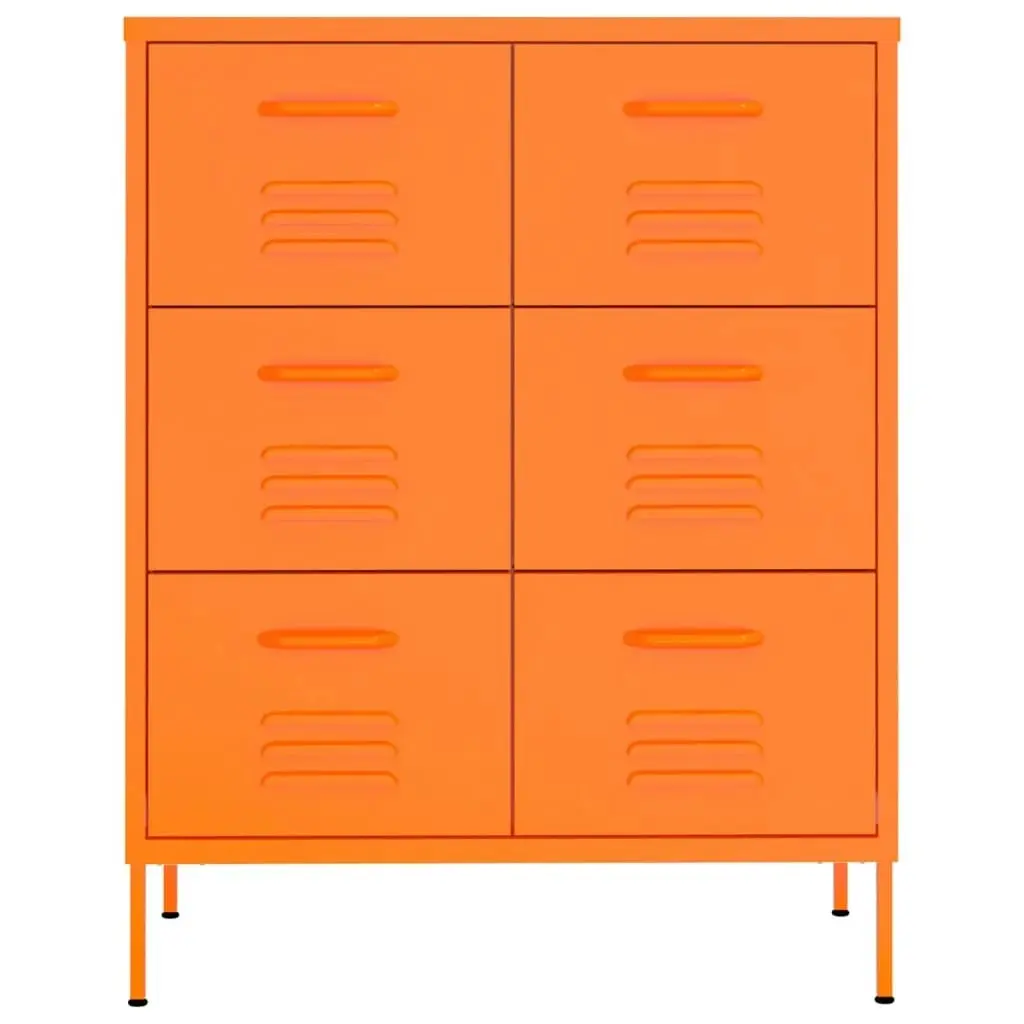 Drawer Cabinet Orange 80x35x101.5 cm Steel 336147