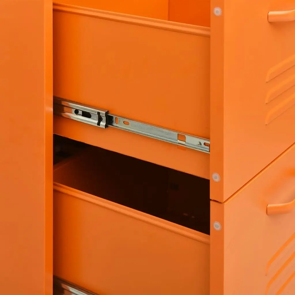 Drawer Cabinet Orange 80x35x101.5 cm Steel 336147