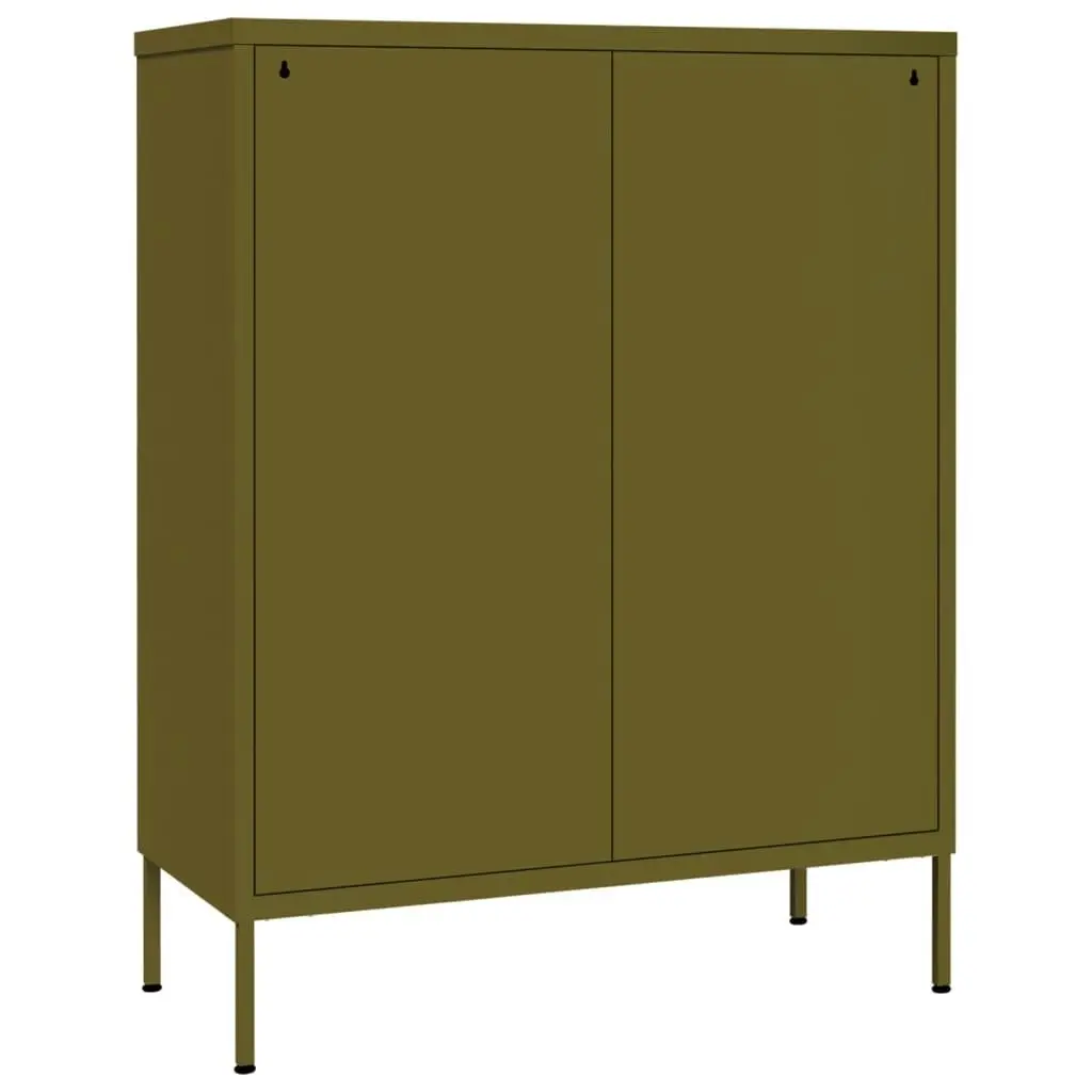 Drawer Cabinet Olive Green 80x35x101.5 cm Steel 336144