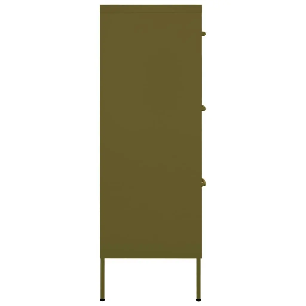 Drawer Cabinet Olive Green 80x35x101.5 cm Steel 336144