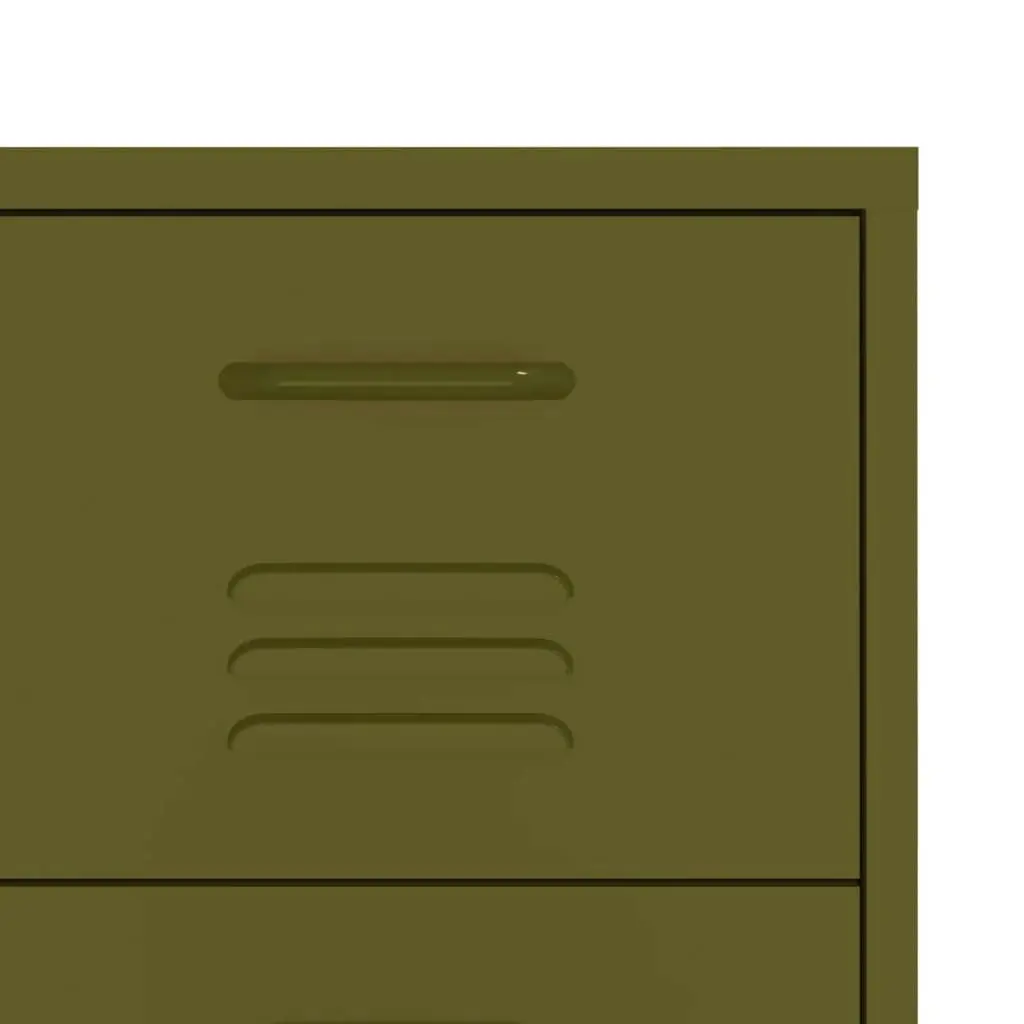 Drawer Cabinet Olive Green 80x35x101.5 cm Steel 336144