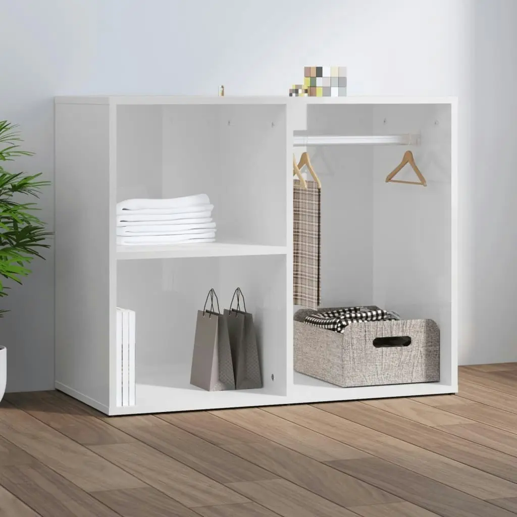 Dressing Cabinet High Gloss White 80x40x65 cm Engineered Wood 808852