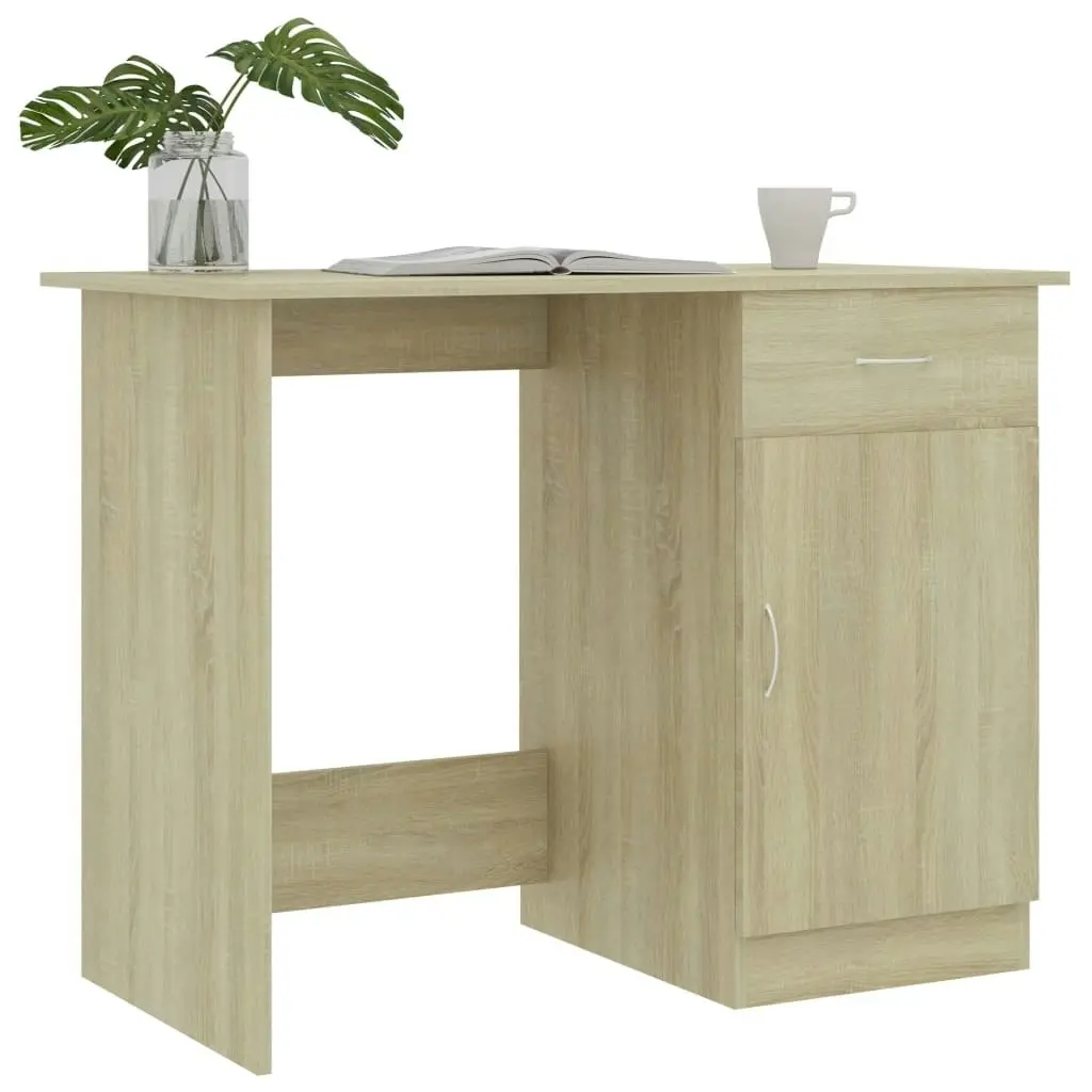 Desk Sonoma Oak 100x50x76 cm Engineered Wood 801083