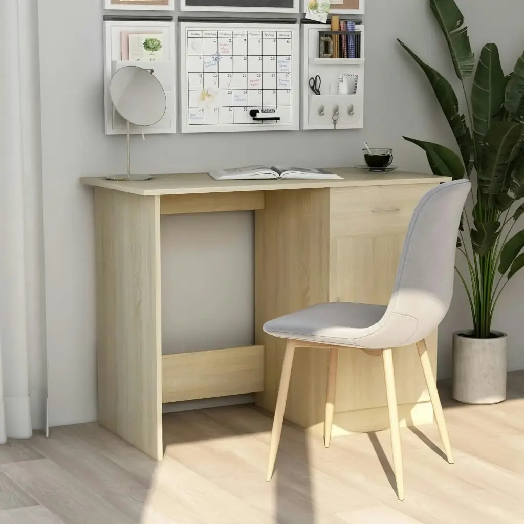 Desk Sonoma Oak 100x50x76 cm Engineered Wood 801083