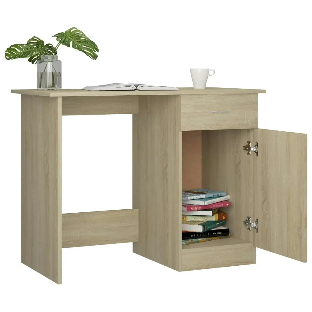 Desk Sonoma Oak 100x50x76 cm Engineered Wood 801083