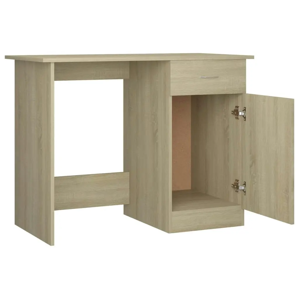 Desk Sonoma Oak 100x50x76 cm Engineered Wood 801083