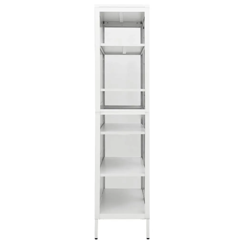 Display Cabinet White 90x40x180 cm Steel and Tempered Glass 336080