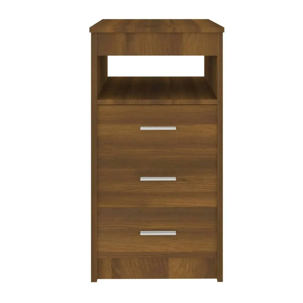 Drawer Cabinet Brown Oak 40x50x76 cm Engineered Wood 815095