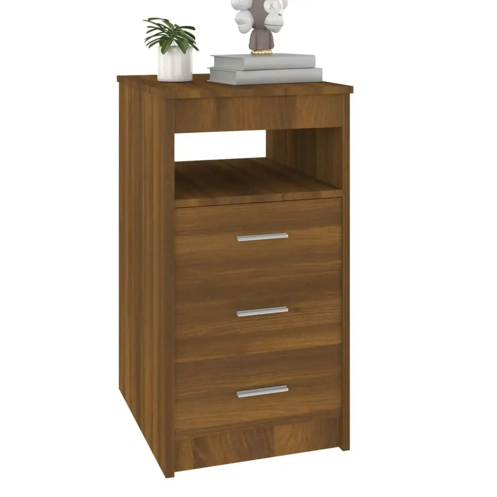 Drawer Cabinet Brown Oak 40x50x76 cm Engineered Wood 815095