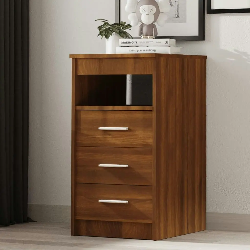 Drawer Cabinet Brown Oak 40x50x76 cm Engineered Wood 815095