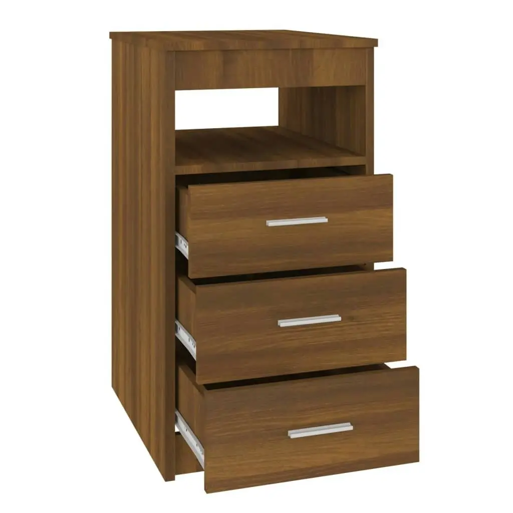 Drawer Cabinet Brown Oak 40x50x76 cm Engineered Wood 815095