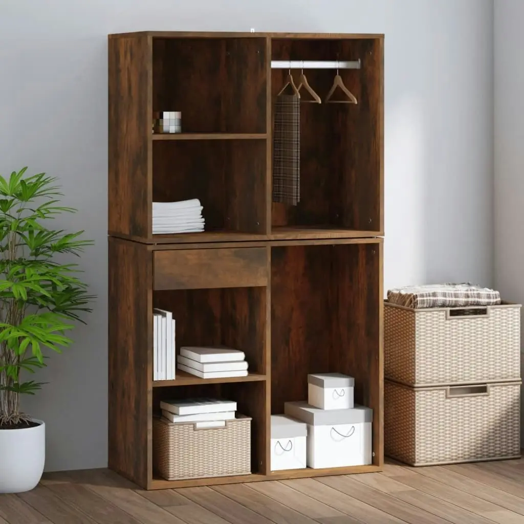 Dressing Cabinet Smoked Oak 80x40x65 cm Engineered Wood 820505