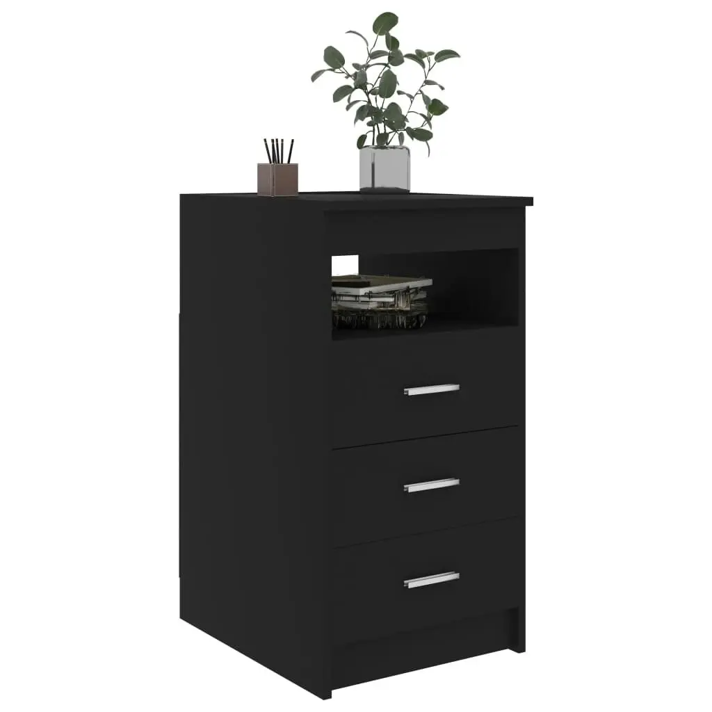 Drawer Cabinet Black 40x50x76 cm Engineered Wood 801806