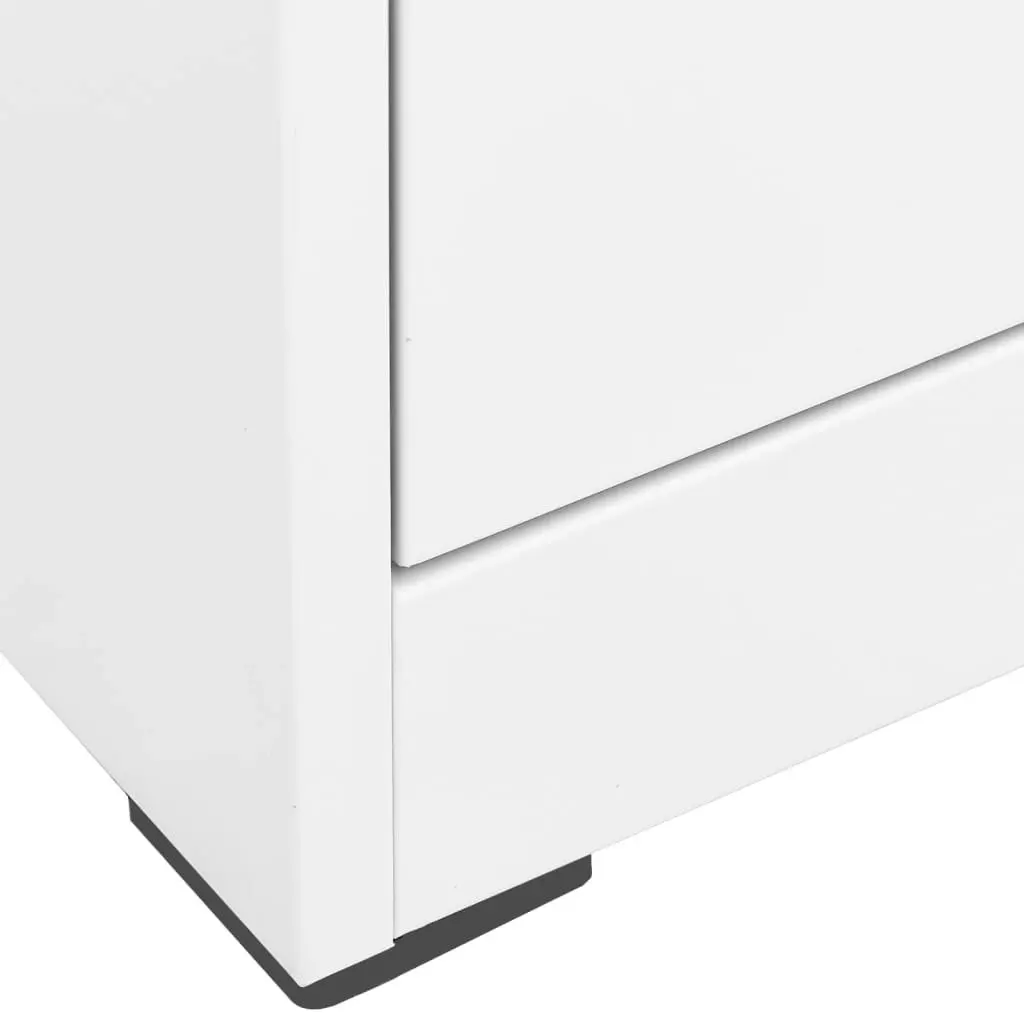 Filing Cabinet White 90x46x164 cm Steel 336298