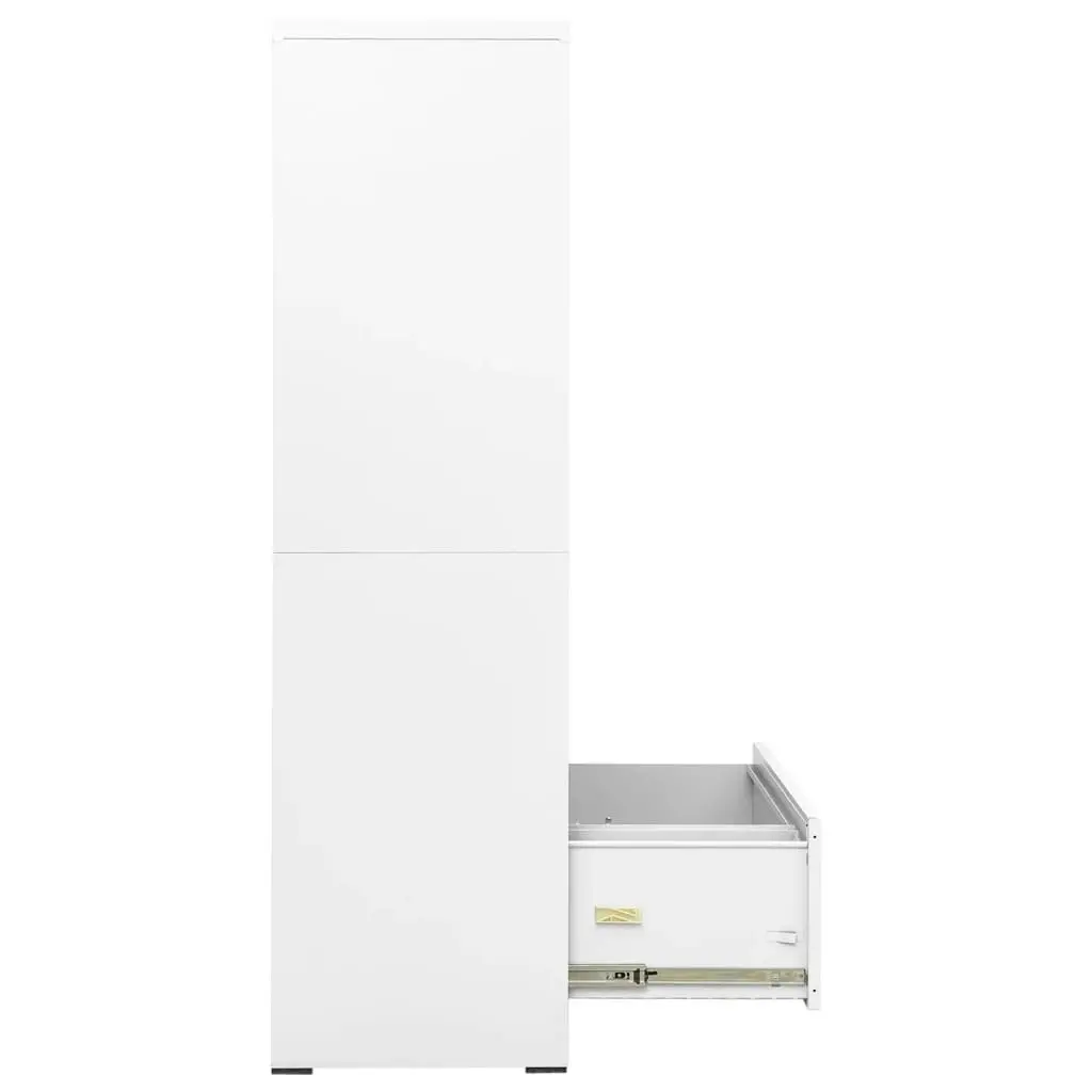 Filing Cabinet White 90x46x164 cm Steel 336298