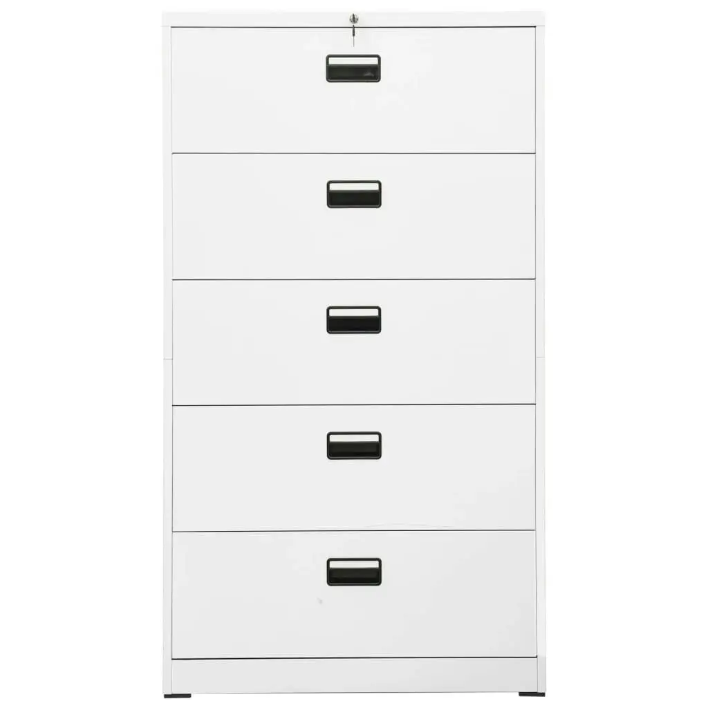 Filing Cabinet White 90x46x164 cm Steel 336298