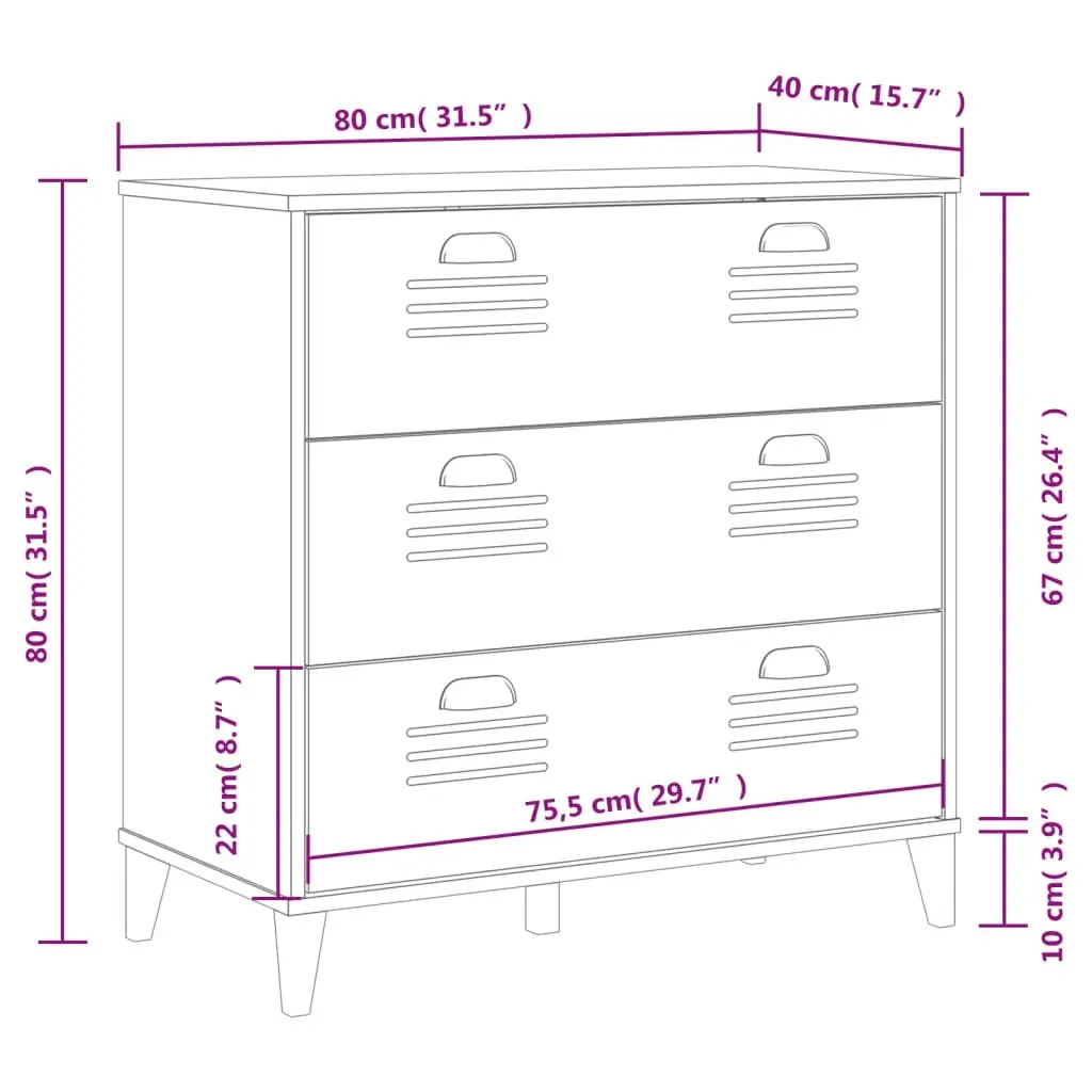 Drawer Cabinet VIKEN Anthracite Grey Engineered Wood 374922