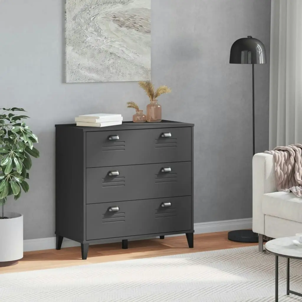 Drawer Cabinet VIKEN Anthracite Grey Engineered Wood 374922