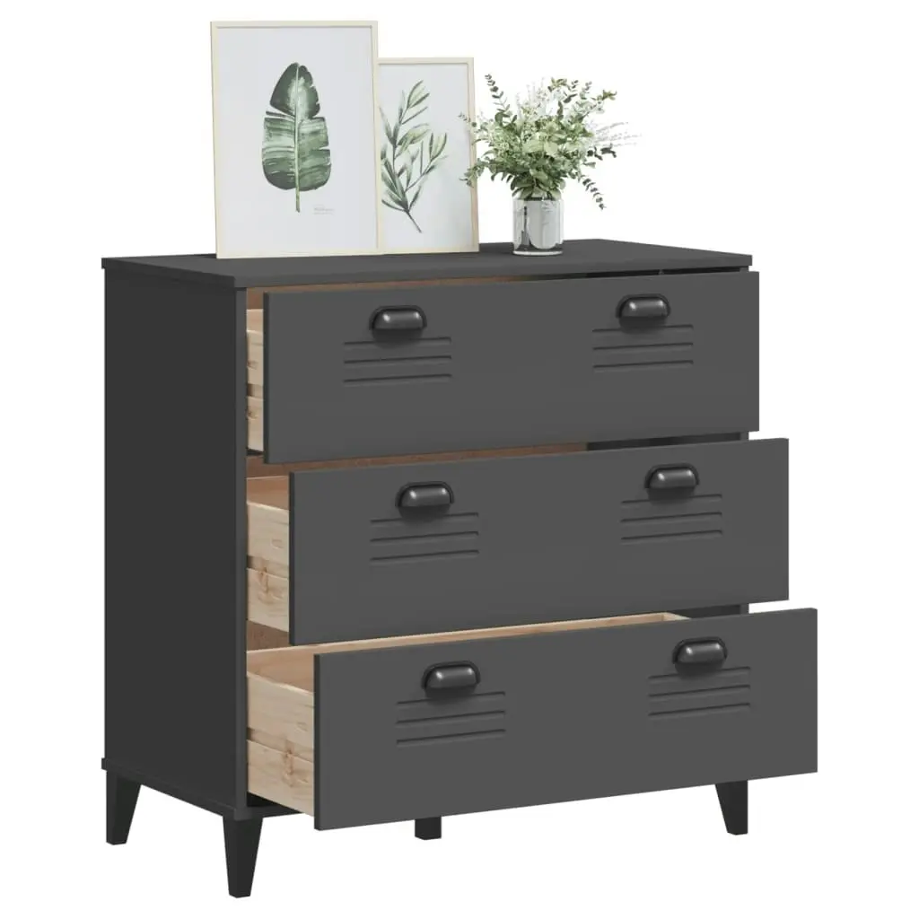 Drawer Cabinet VIKEN Anthracite Grey Engineered Wood 374922