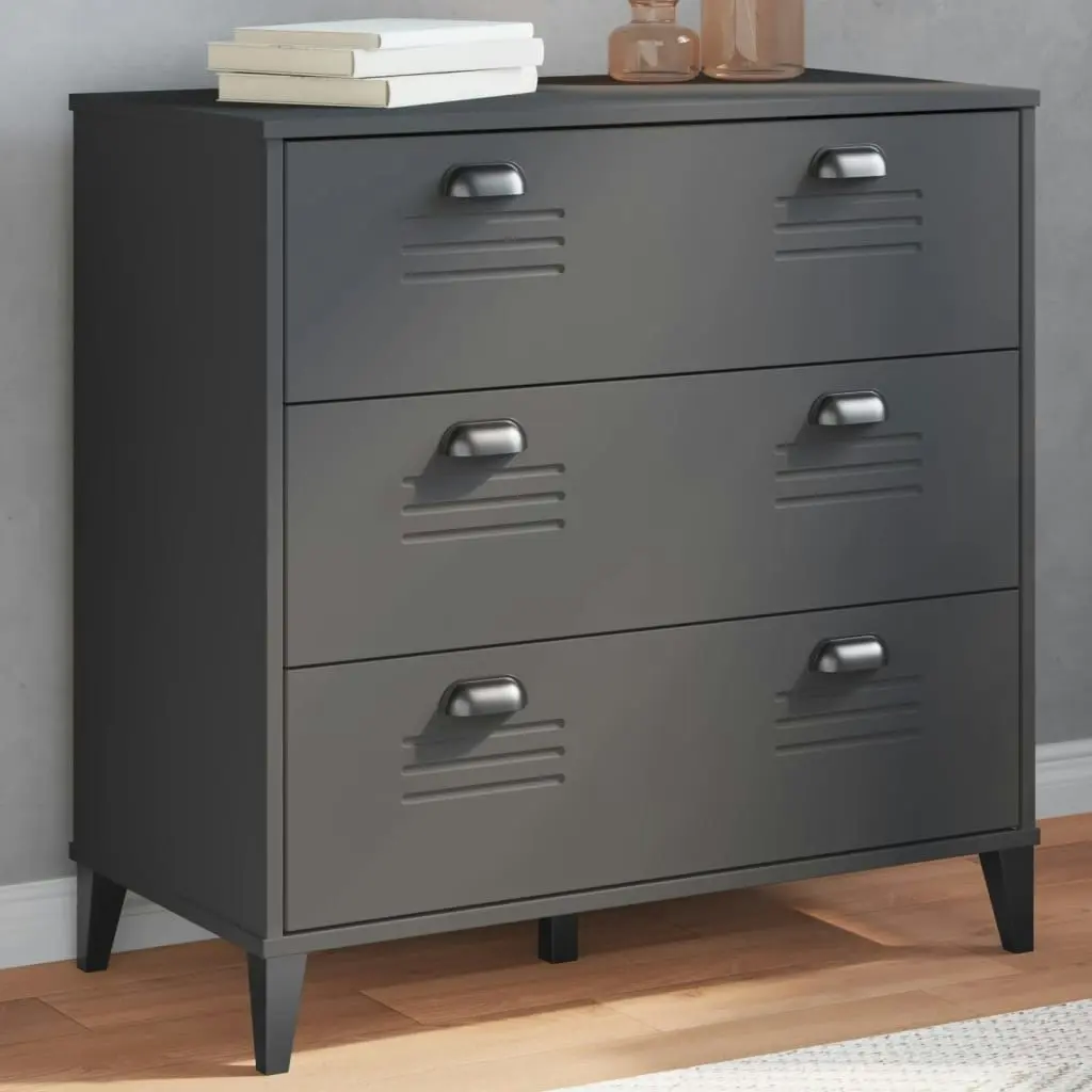 Drawer Cabinet VIKEN Anthracite Grey Engineered Wood 374922