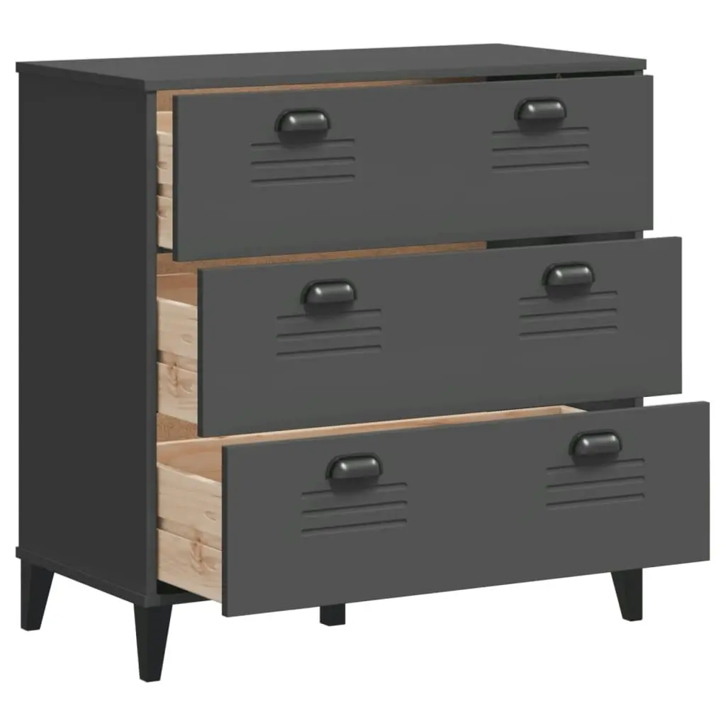 Drawer Cabinet VIKEN Anthracite Grey Engineered Wood 374922