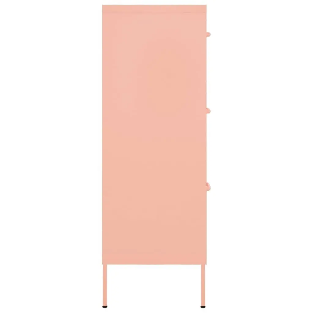 Drawer Cabinet Pink 80x35x101.5 cm Steel 336148