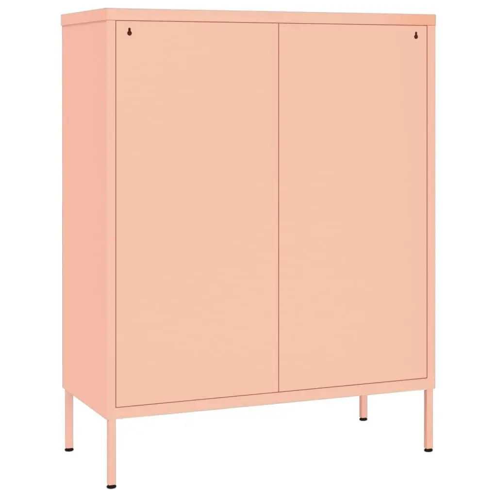 Drawer Cabinet Pink 80x35x101.5 cm Steel 336148