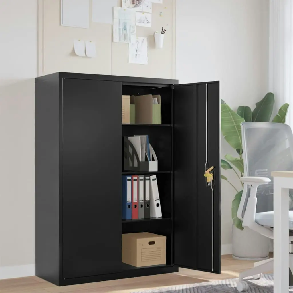 File Cabinet Black 90x40x140 cm Steel 339746