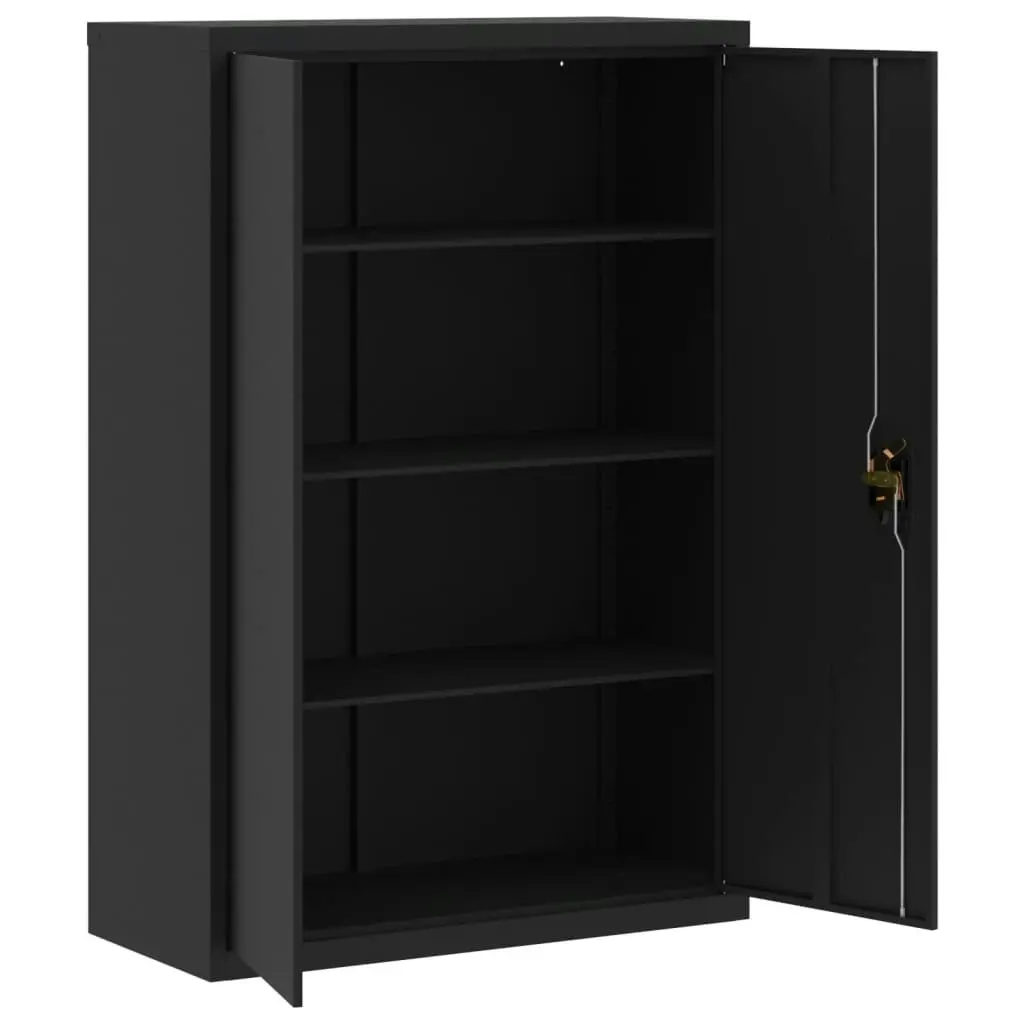 File Cabinet Black 90x40x140 cm Steel 339746