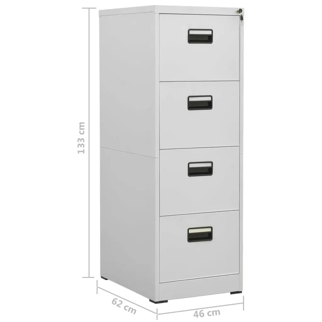 Filing Cabinet Light Grey 46x62x133 cm Steel 336279